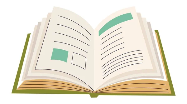 Nyílt Könyv Vagy Enciklopédia Tankönyv Diákoknak Iskolában Vagy Egyetemen Elszigetelt — Stock Vector