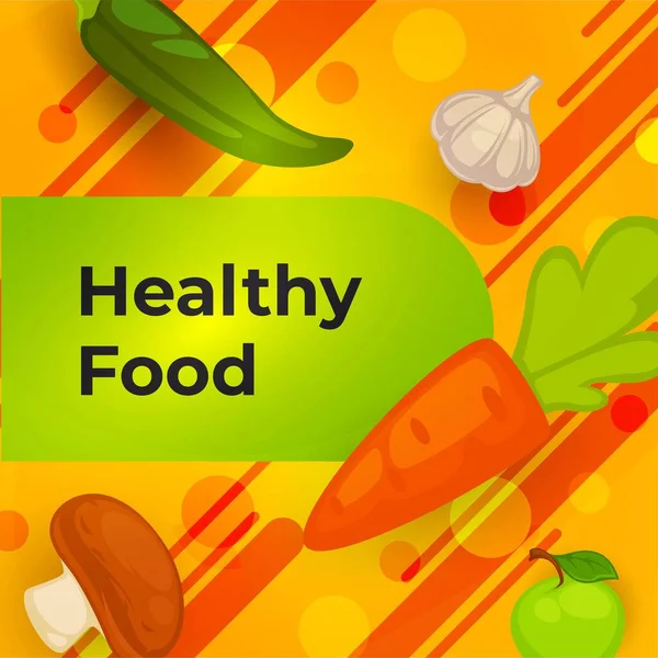 Organik Doğal Yemek Yemek Yemek Için Sağlıklı Gıda Malzemeler Diyet — Stok Vektör