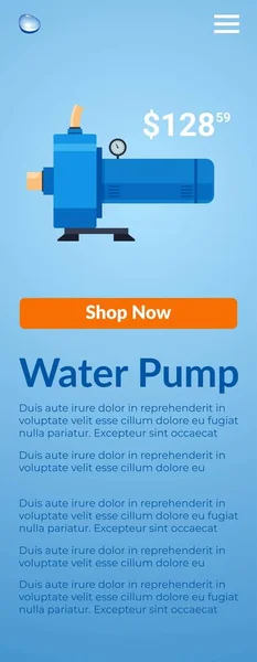 Elegir Comprar Bombas Agua Línea Página Internet Con Información Precio — Archivo Imágenes Vectoriales