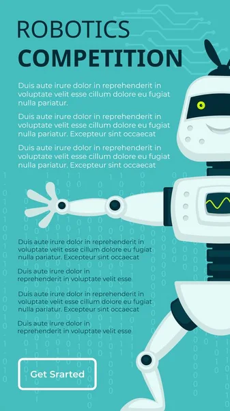 Persaingan Bidang Robotika Pameran Atau Presentasi Kecerdasan Buatan Humanoid Dan - Stok Vektor