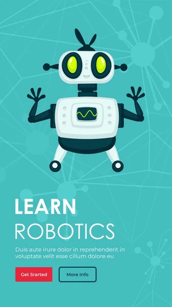 Robotika Órák Leckék Tanulási Folyamat Vagy Létrehozása Humanoidok Mesterséges Intelligencia — Stock Vector