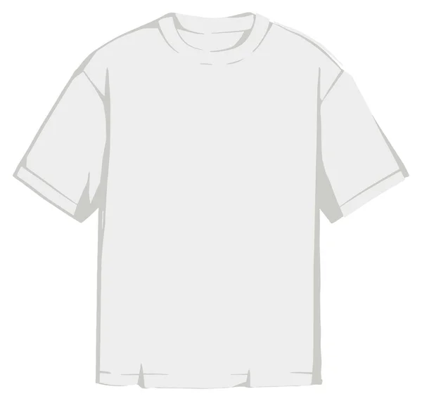Grundläggande Kläder Isolerad Minimalistisk Shirt Med Kort Ärm Enkel Tygduk — Stock vektor