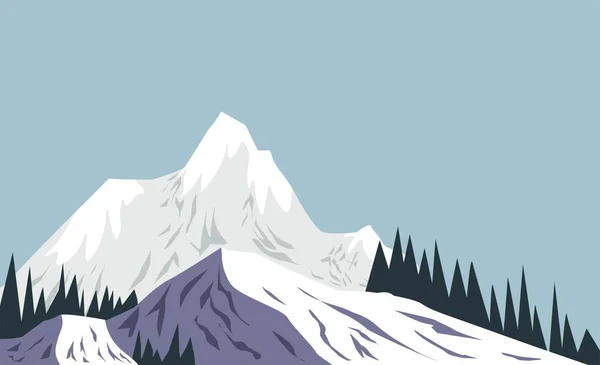Frost Chill Mountain Ranges Snowy Summit Pine Forest Woods Peak Royalty Free Stock Illustrations