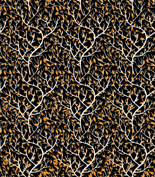 Feuillage Saisonnier Automne Motif Sans Couture Branches Feuilles Brindilles Flore — Image vectorielle