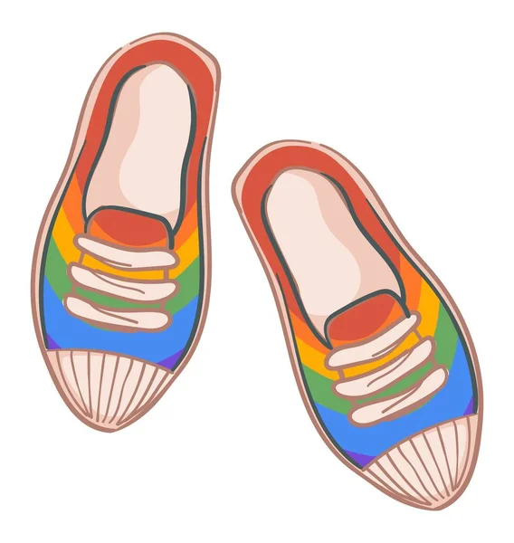 Zapatos con arco iris para hombre o mujer estilo boho — Archivo Imágenes Vectoriales