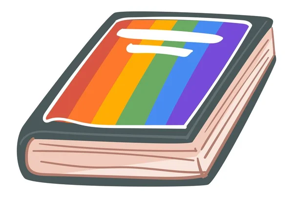 Libro con tapa de arco iris publicación con tapa dura — Vector de stock