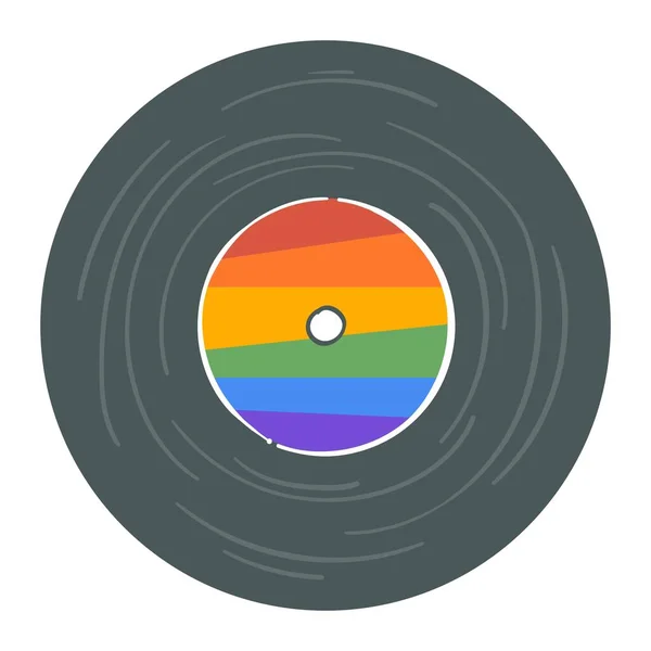 Assiette vinyle hippie avec musique, vieux disques de chansons — Image vectorielle