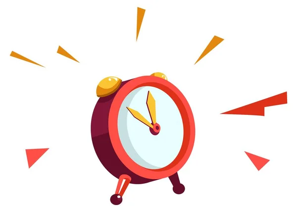 Reloj o timbre de alarma, fecha límite o vector de prisa — Vector de stock