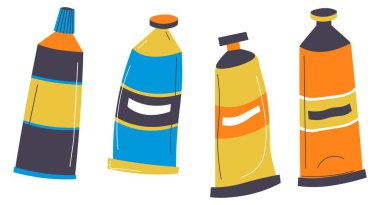 Tüplerdeki pigmentler, çizimler ve resim malzemeleri