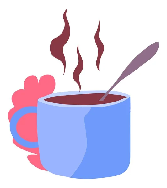 Горячий кофе в чашке, теплый напиток вкусные напитки — стоковый вектор