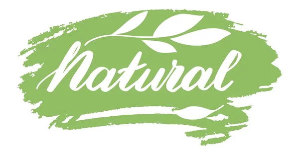 Produtos naturais e ecológicos, banner com folha —  Vetores de Stock