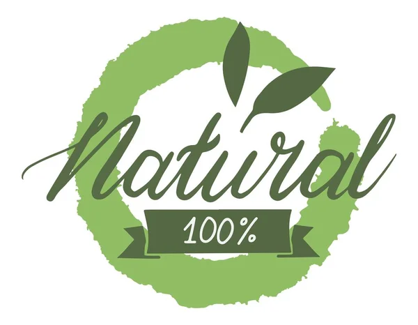 Naturalna 100% gwarancja, ekologiczny baner organiczny — Wektor stockowy