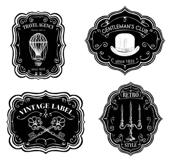 Vintage labels or stickers, royal gentlemen club — Stock Vector