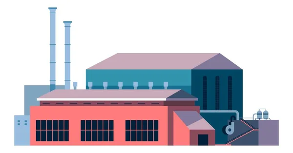 Zewnętrze fabryki, zewnętrzny obiekt, stacja fabryczna — Wektor stockowy