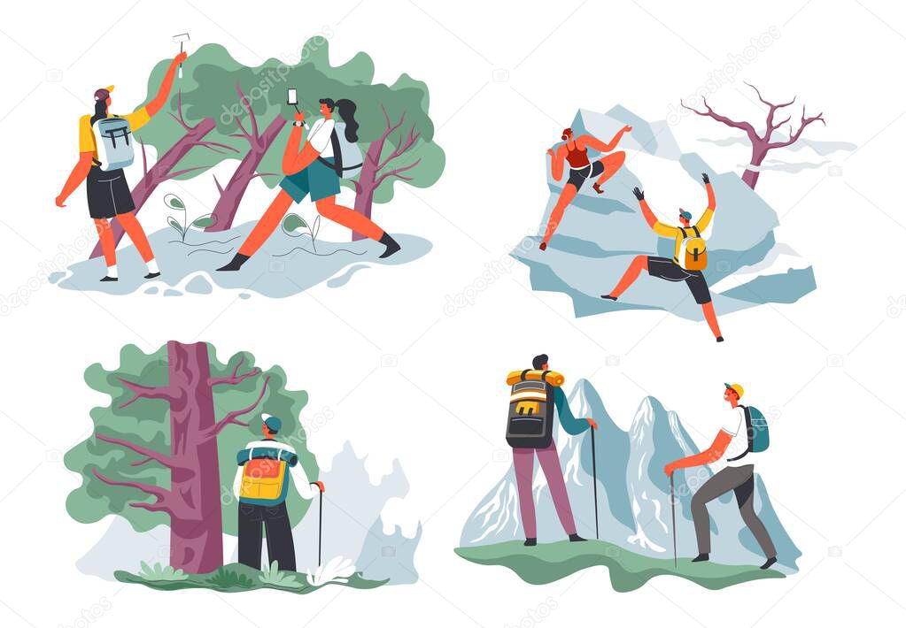 Hiking and climbing, mountaineering adventures