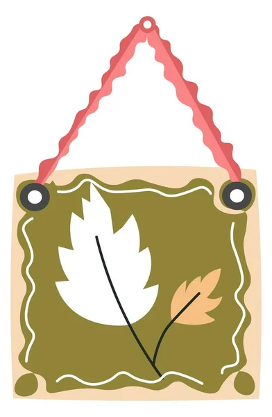 Herbárium kép száraz levelekkel, faldekorációval — Stock Vector