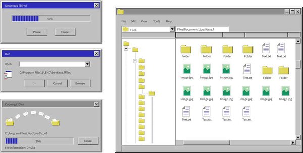 Интерфейс приложения Windows xp с кнопками