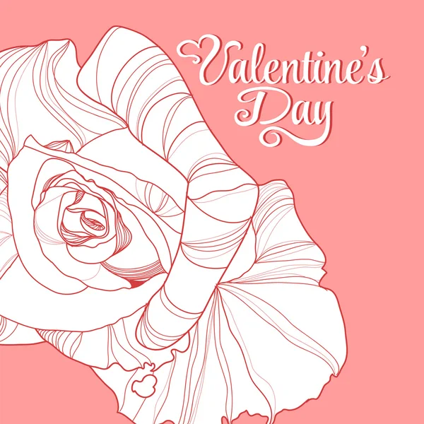 Diseño del día de San Valentín con rosa — Vector de stock