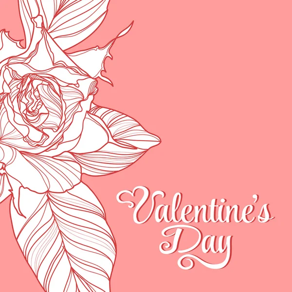 Diseño del día de San Valentín con rosa — Archivo Imágenes Vectoriales