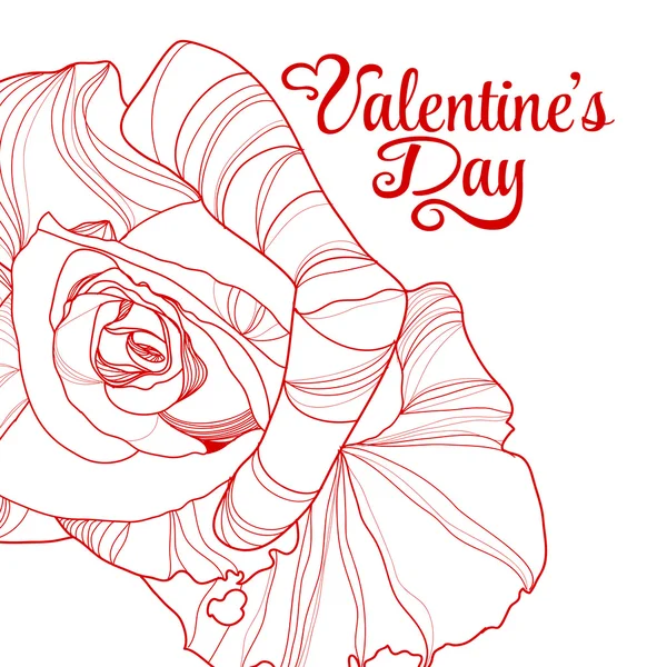 День святого Валентина дизайн с розой — стоковый вектор