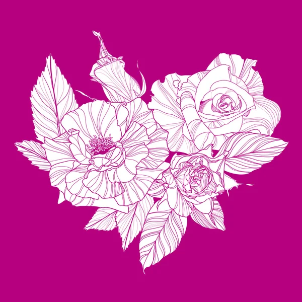 Diseño del día de San Valentín con rosa — Archivo Imágenes Vectoriales