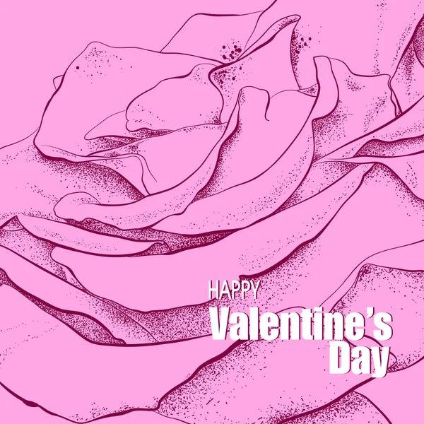 Diseño del día de San Valentín con rosa — Vector de stock