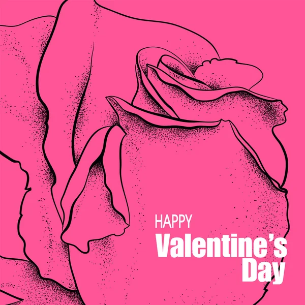 Valentinstag Design mit Rose — Stockvektor