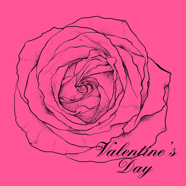 Diseño del día de San Valentín con rosa — Vector de stock