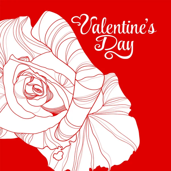 Diseño del día de San Valentín con rosa — Vector de stock