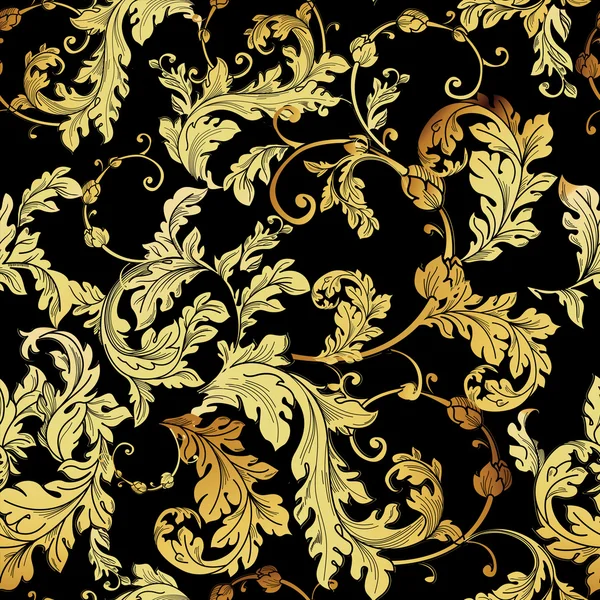 Luxe vintage doré fond sans couture — Image vectorielle