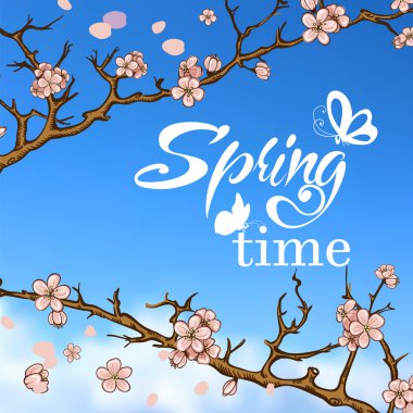 Kelebekler ile yazı bahar tasarımı