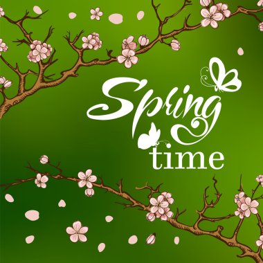 Kelebekler ile yazı bahar tasarımı