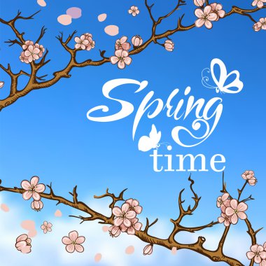 Kelebekler ile yazı bahar tasarımı