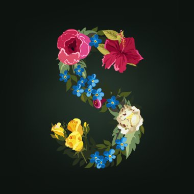 S harfi. Çiçek sermaye alfabesi