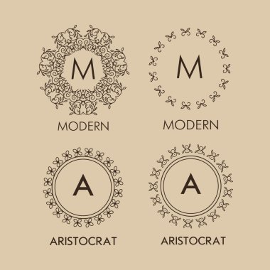 Lüks monogram tasarım kümesi