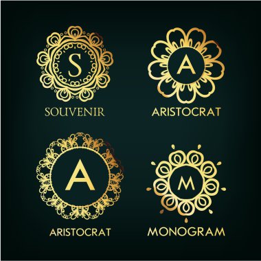 Lüks monogram tasarım kümesi