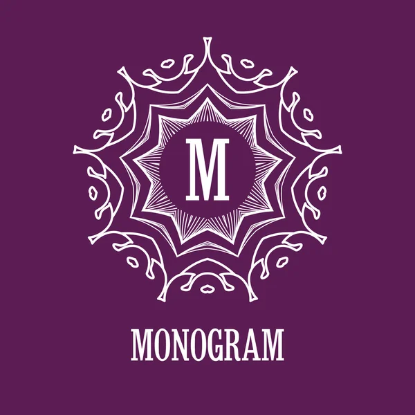 A levelek Monogram tervezősablon — Stock Vector