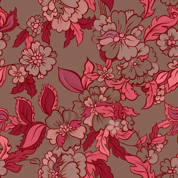 Motif boho floral décoratif sans couture — Image vectorielle