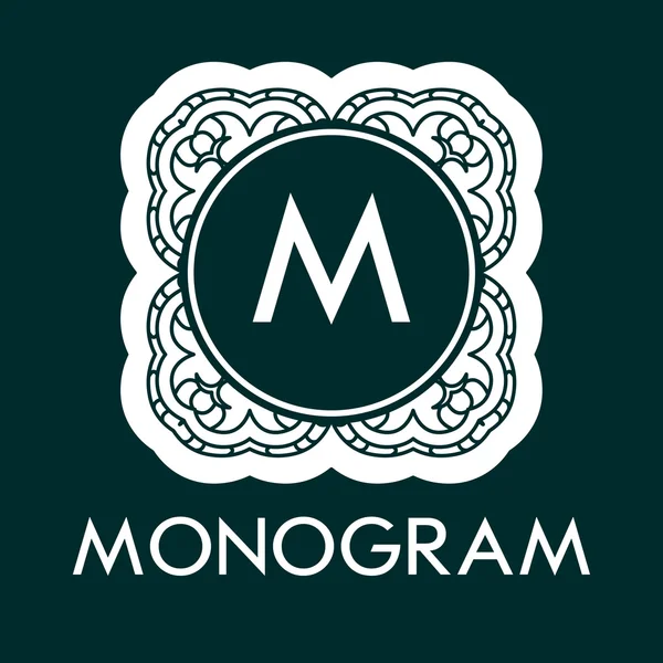 Monogram ontwerpsjabloon met letters — Stockvector