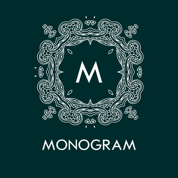 Monogram ontwerpsjabloon met letters — Stockvector