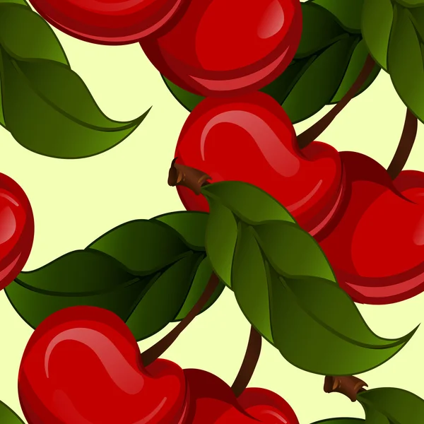 Seamless pattern with cherries fruits — Stock Vector