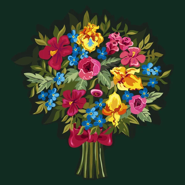 Bouquet de fleurs colorées — Image vectorielle
