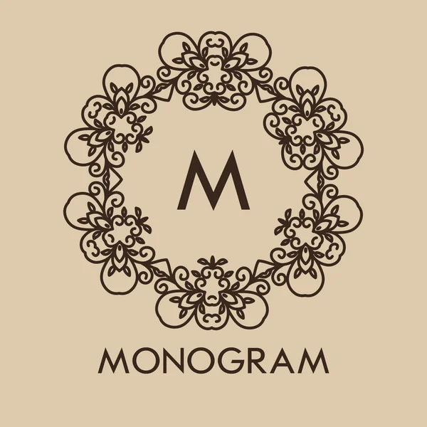 Reihe von einfachen und eleganten Monogramm-Designs — Stockvektor