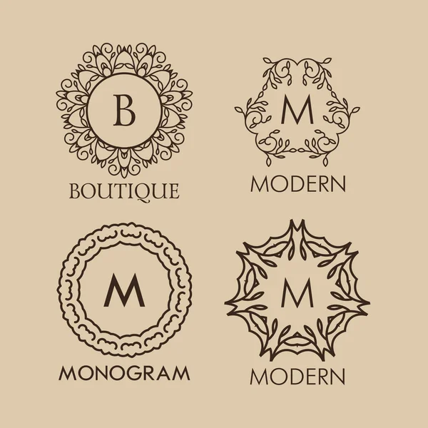 Set luxe monogram ontwerpen — Stockvector