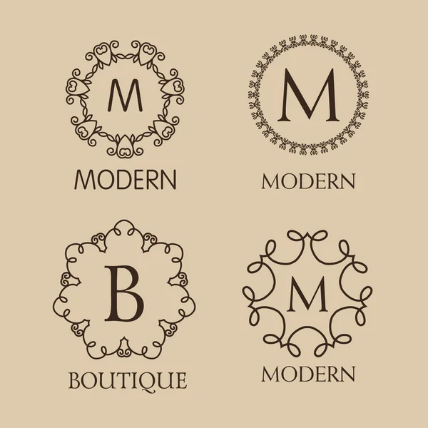 Ensemble de designs de monogrammes de luxe — Image vectorielle