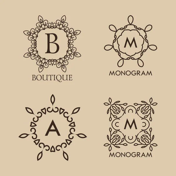 Conjunto de diseños de monograma de lujo — Vector de stock
