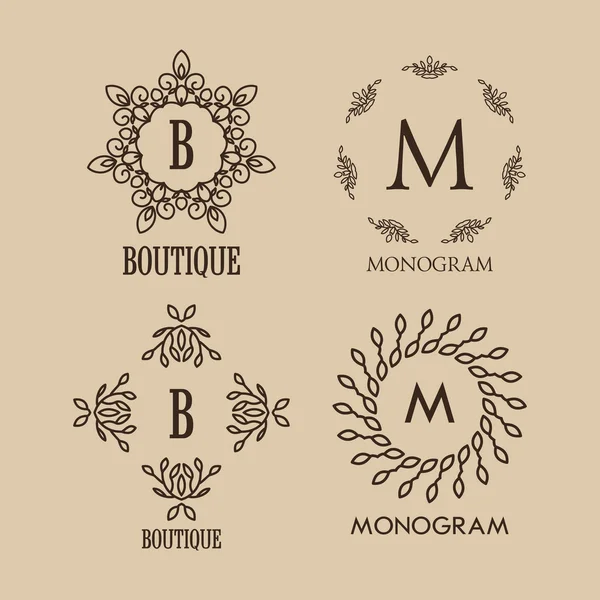 Set of luxury monogram designs — Stock Vector