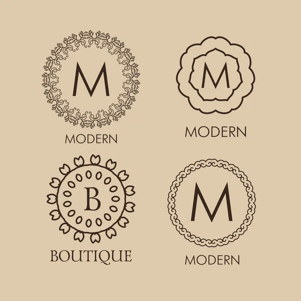 Set di disegni monogramma di lusso — Vettoriale Stock