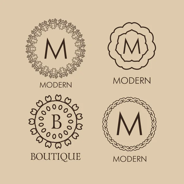 Set luxe monogram ontwerpen — Stockvector