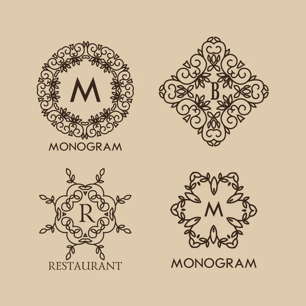 Набор роскошных монограмм — стоковый вектор
